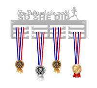 Blitz Craft Marathon Girl Medal Hanger Display Rack Frame for Awards Ribbons 3mm Acrylic | Sturdy 3 Row Wall Mounted Medals Holder | Perfect to Display Your Hand Earned Medals-Light Grey