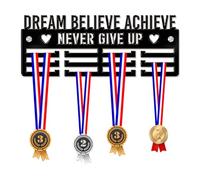 Blitz Craft Motivation Medal Hanger Display Rack Frame for Awards Ribbons 3mm Acrylic | Sturdy 2 Row Wall Mounted Medals Holder | Perfect to Display Your Hand Earned Medals-Black