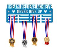 Blitz Craft Motivation Medal Hanger Display Rack Frame for Awards Ribbons 3mm Acrylic | Sturdy 2 Row Wall Mounted Medals Holder | Perfect to Display Your Hand Earned Medals-Green