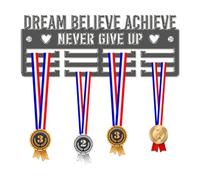 Blitz Craft Motivation Medal Hanger Display Rack Frame for Awards Ribbons 3mm Acrylic | Sturdy 2 Row Wall Mounted Medals Holder | Perfect to Display Your Hand Earned Medals-Dark Grey