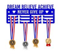 Blitz Craft Motivation Medal Hanger Display Rack Frame for Awards Ribbons 3mm Acrylic | Sturdy 2 Row Wall Mounted Medals Holder | Perfect to Display Your Hand Earned Medals-Light Grey