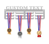 Blitz Craft Personalised All Sports Medal Hanger Display Rack Frame for Awards Ribbons 3mm Acrylic | Sturdy 3 Row Wall Mounted Medals Holder | Perfect to Display Your Hand Earned Medals-Light Grey
