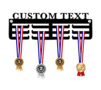 Blitz Craft Personalised All Sports Medal Hanger Display Rack Frame for Awards Ribbons 3mm Acrylic | Sturdy 3 Row Wall Mounted Medals Holder | Perfect to Display Your Hand Earned Medals-Black