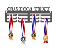 Blitz Craft Personalised All Sports Medal Hanger Display Rack Frame for Awards Ribbons 3mm Acrylic | Sturdy 3 Row Wall Mounted Medals Holder | Perfect to Display Your Hand Earned Medals-Dark Grey