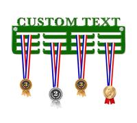 Blitz Craft Personalised All Sports Medal Hanger Display Rack Frame for Awards Ribbons 3mm Acrylic | Sturdy 3 Row Wall Mounted Medals Holder | Perfect to Display Your Hand Earned Medals-Green