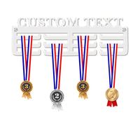 Blitz Craft Personalised All Sports Medal Hanger Display Rack Frame for Awards Ribbons 3mm Acrylic | Sturdy 3 Row Wall Mounted Medals Holder | Perfect to Display Your Hand Earned Medals-White