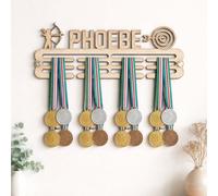 Blitz Craft Personalised Archery Medal Hanger Display Rack Custom Name Target Design - Heavy Duty 9mm Thick Wooden Medal Holder for Wall - Bow & Arrow Gifts for Kids - 210 x 297 mm