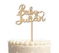 Blitz Craft Personalised Baby Shower Cake Topper 3mm Wooden Oh Baby Cake Decorations Wedding Anniversary Engagement Bridal Shower Cake Toppers for Your Special Day Celebrate the Journey of Love