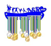 Blitz Craft Personalised Ballroom Dance Medal Holder Display Rack - Custom Initials & Year - Premium 5mm Acrylic Medal Holder for Wall - Dancing Gifts for Couples & Partners - Royal Blue