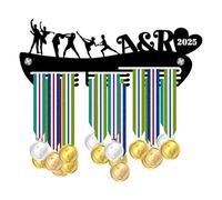 Blitz Craft Personalised Ballroom Dance Medal Holder Display Rack - Custom Initials & Year - Premium 5mm Acrylic Medal Holder for Wall - Dancing Gifts for Couples & Partners - Black