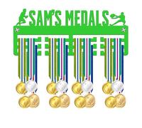 Blitz Craft Personalised Field Hockey Medal Holder Display Rack - Custom Name Player Design - Heavy Duty 5mm Acrylic Medal Hanger for Wall - Hockey Gifts for Girls & Clubs - Green