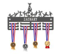 Blitz Craft Personalised Football Team Medal Hanger Display Rack Frame for Awards Ribbons 3mm Acrylic | Sturdy 3 Row Wall Mounted Medals Holder | Perfect to Display Your Hand Earned Medals-Dark Grey
