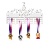 Blitz Craft Personalised Football Team Medal Hanger Display Rack Frame for Awards Ribbons 3mm Acrylic | Sturdy 3 Row Wall Mounted Medals Holder | Perfect to Display Your Hand Earned Medals-White