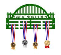 Blitz Craft Personalised Great North Run Medal Hanger Display Rack Frame for Award Ribbons 3mm Acrylic | Sturdy 3 Row Wall Mounted Medals Holder | Perfect to Display Your Hand Earned Medals-Green