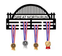 Blitz Craft Personalised Great North Run Medal Hanger Display Rack Frame for Award Ribbons 3mm Acrylic | Sturdy 3 Row Wall Mounted Medals Holder | Perfect to Display Your Hand Earned Medals-Black