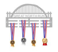 Blitz Craft Personalised Great North Run Medal Hanger Display Rack Frame for Award Ribbons 3mm Acrylic | Sturdy 3 Row Wall Mounted Medals Holder | Perfect to Display Your Hand Earned Medals-Light Grey