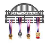 Blitz Craft Personalised Great North Run Medal Hanger Display Rack Frame for Award Ribbons 3mm Acrylic | Sturdy 3 Row Wall Mounted Medals Holder | Perfect to Display Your Hand Earned Medals-Dark Grey