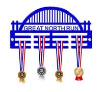Blitz Craft Personalised Great North Run Medal Hanger Display Rack Frame for Award Ribbons 3mm Acrylic | Sturdy 3 Row Wall Mounted Medals Holder | Perfect to Display Your Hand Earned Medals-Royal Blue