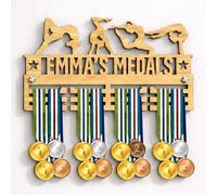 Blitz Craft Personalised Gymnastics Medal Hanger Custom Name Design - Heavy Duty 9mm Thick Wooden Medal Holder for Wall - Kids, Gymnastics & Sports Gifts for Boys & Girls