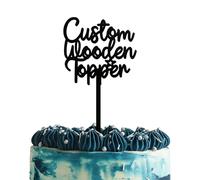 Blitz Craft Personalised Happy Birthday Cake Topper 3mm Wooden Custom Name & Age Birthday Party Cakes Decorations Celebrate the One You Love with Customised Toppers That Turns Moments into Memories