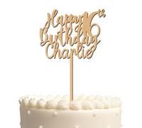 Blitz Craft Personalised Happy Birthday Cake Topper 3mm Wooden Custom Name & Age Birthday Party Cakes Decorations Celebrate the One You Love with Customised Toppers That Turns Moments into Memories