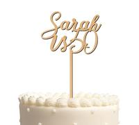 Blitz Craft Personalised Happy Birthday Cake Topper 3mm Wooden Custom Name & Age Birthday Party Cakes Decorations Celebrate the One You Love with Customised Toppers That Turns Moments into Memories