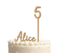 Blitz Craft Personalised Happy Birthday Cake Topper 3mm Wooden Custom Name & Age Birthday Party Cakes Decorations Celebrate the One You Love with Customised Toppers That Turns Moments into Memories