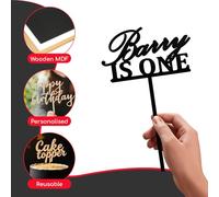 Blitz Craft Personalised Happy Birthday Cake Topper 3mm Wooden Custom Name & Age Birthday Party Cakes Decorations Celebrate the One You Love with Customised Toppers That Turns Moments into Memories