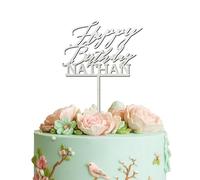 Blitz Craft Personalised Happy Birthday Cake Topper 3mm Wooden Custom Name Birthday Party Cakes Decorations Celebrate the One You Love with Customised Toppers That Turns Moments into Memories