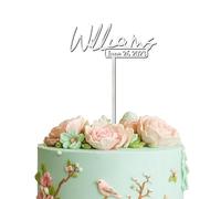 Blitz Craft Personalised Happy Birthday Cake Topper 3mm Wooden Custom Name & Date Birthday Party Cakes Decorations Celebrate the One You Love with Customised Toppers That Turns Moments into Memories