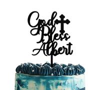 Blitz Craft Personalised Happy Birthday Cake Topper 3mm Wooden Custom Name & God Blessing Birthday Party Decorations Celebrate the One You Love with Customised Toppers That Turns Moments into Memories