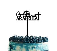 Blitz Craft Personalised Happy Birthday Cake Topper 3mm Wooden Custom Name & God Blessing Birthday Party Decorations Celebrate the One You Love with Customised Toppers That Turns Moments into Memories