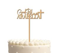 Blitz Craft Personalised Happy Birthday Cake Topper 3mm Wooden Custom Name & God Blessing Birthday Party Decorations Celebrate the One You Love with Customised Toppers That Turns Moments into Memories