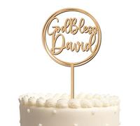 Blitz Craft Personalised Happy Birthday Cake Topper 3mm Wooden Custom Name & God Blessing Birthday Party Decorations Celebrate the One You Love with Customised Toppers That Turns Moments into Memories