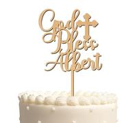 Blitz Craft Personalised Happy Birthday Cake Topper 3mm Wooden Custom Name & God Blessing Birthday Party Decorations Celebrate the One You Love with Customised Toppers That Turns Moments into Memories