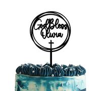 Blitz Craft Personalised Happy Birthday Cake Topper 3mm Wooden Custom Name & God Blessing Birthday Party Decorations Celebrate the One You Love with Customised Toppers That Turns Moments into Memories