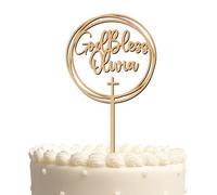 Blitz Craft Personalised Happy Birthday Cake Topper 3mm Wooden Custom Name & God Blessing Birthday Party Decorations Celebrate the One You Love with Customised Toppers That Turns Moments into Memories