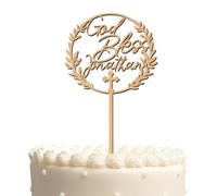 Blitz Craft Personalised Happy Birthday Cake Topper 3mm Wooden Custom Name & God Blessing Birthday Party Decorations Celebrate the One You Love with Customised Toppers That Turns Moments into Memories