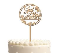 Blitz Craft Personalised Happy Birthday Cake Topper 3mm Wooden Custom Name & God Blessing Birthday Party Decorations Celebrate the One You Love with Customised Toppers That Turns Moments into Memories