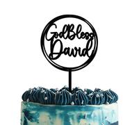 Blitz Craft Personalised Happy Birthday Cake Topper 3mm Wooden Custom Name & God Blessing Birthday Party Decorations Celebrate the One You Love with Customised Toppers That Turns Moments into Memories