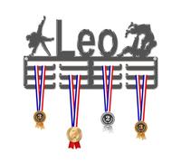 Blitz Craft Personalised Jiu Jitsu & Judo Medal Hanger Display Rack Frame for Awards Ribbons 3mm Acrylic | Sturdy 3 Row Wall Mounted Medals Holder | Perfect to Display Your Hand Earned Medal-Dark Grey