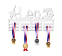 Blitz Craft Personalised Jiu Jitsu & Judo Medal Hanger Display Rack Frame for Awards Ribbons 3mm Acrylic | Sturdy 3 Row Wall Mounted Medals Holder | Perfect to Display Your Hand Earned Medals-Blue
