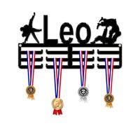 Blitz Craft Personalised Jiu Jitsu & Judo Medal Hanger Display Rack Frame for Awards Ribbons 3mm Acrylic | Sturdy 3 Row Wall Mounted Medals Holder | Perfect to Display Your Hand Earned Medals-Black