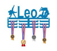 Blitz Craft Personalised Jiu Jitsu & Judo Medal Hanger Display Rack Frame for Awards Ribbons 3mm Acrylic | Sturdy 3 Row Wall Mounted Medals Holder | Perfect to Display Your Hand Earned Medals-Green