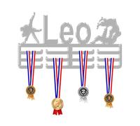 Blitz Craft Personalised Jiu Jitsu & Judo Medal Hanger Display Rack Frame for Awards Ribbons 3mm Acrylic | Sturdy 3 Row Wall Mounted Medals Holder | Perfect to Display Your Hand Earned Medals-Red