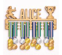 Blitz Craft Personalised Judo Karate Medal Hanger Display Rack Custom Name 3D Dancer Design - Heavy Duty 9mm Thick Wooden Medal Holder for Wall - Sports Gifts for Boys & Girls - 210 x 297 mm