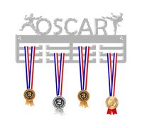 Blitz Craft Personalised Martial Arts Medal Hanger Display Rack Frame for Awards Ribbons 3mm Acrylic | Sturdy 3 Row Wall Mounted Medals Holder | Perfect to Display Your Hand Earned Medals-Light Grey
