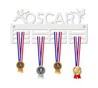Blitz Craft Personalised Martial Arts Medal Hanger Display Rack Frame for Awards Ribbons 3mm Acrylic | Sturdy 3 Row Wall Mounted Medals Holder | Perfect to Display Your Hand Earned Medals-White