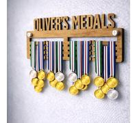 Blitz Craft Personalised Medal Hanger Display Rack Custom Name 3D Design - Heavy Duty 9mm Thick Wooden Medal Holder for Wall - Kids, Athletics & Sports Gifts for Boys & Girls - 240 x 540 mm
