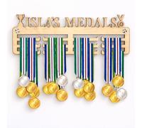 Blitz Craft Personalised Medal Hanger Display Rack Custom Name Design - Heavy Duty 9mm Thick Wooden Medal Holder for Wall - Kids & General Sports Gifts for Boys & Girls - 210 x 297 mm